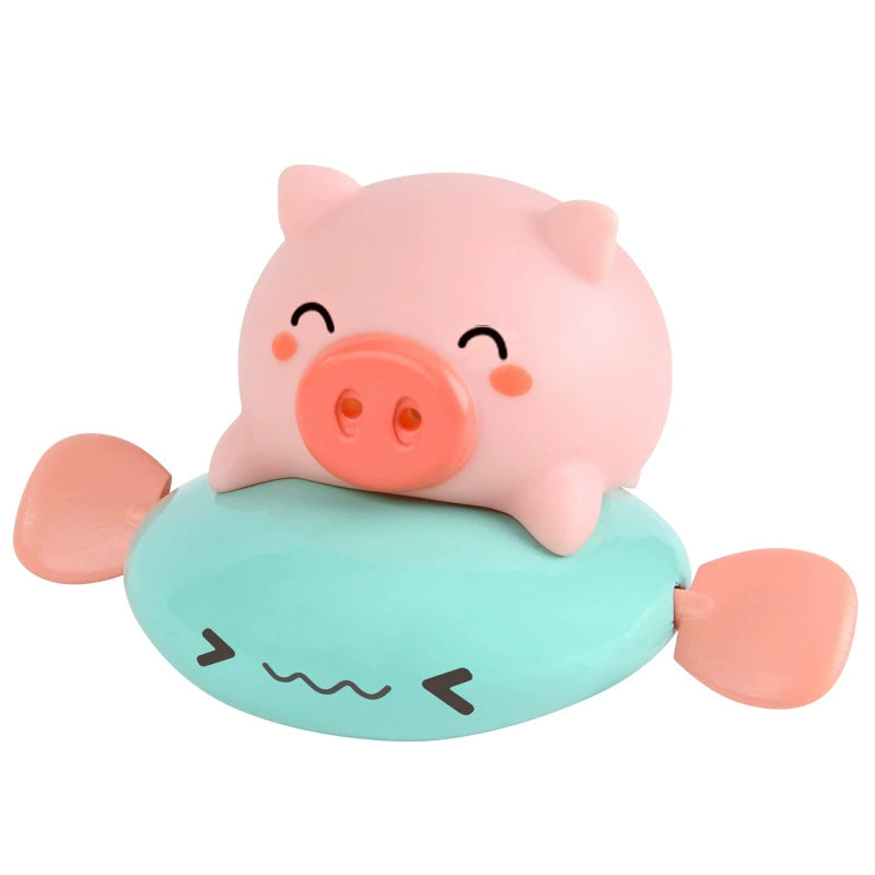 Wind Up Swimming Pig Bath Toy - Cute Piggy on Float Bathtub Toy for Toddlers, BPA Free Baby Bath Time Toy, Water Swimming Toy for Infants Boys Girls 1-3 Years