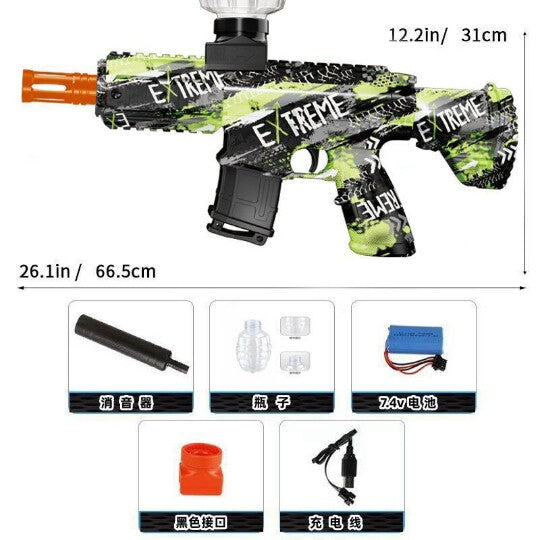 Graffiti Electric Water Bead Blaster Toy - AK/M4/MP5 Style Safe Splatter Ball Blaster for Kids Ages 6+, Outdoor Shooting Game Toy Gift