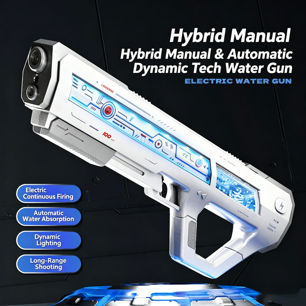 Futuristic Electric Water Gun with Auto Water Absorption, Full Auto Shooting & Long Range - Summer Outdoor Toy for Kids & Adults