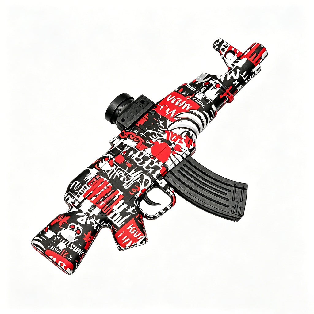 Graffiti Electric Water Bead Blaster Toy - AK/M4/MP5 Style Safe Splatter Ball Blaster for Kids Ages 6+, Outdoor Shooting Game Toy Gift