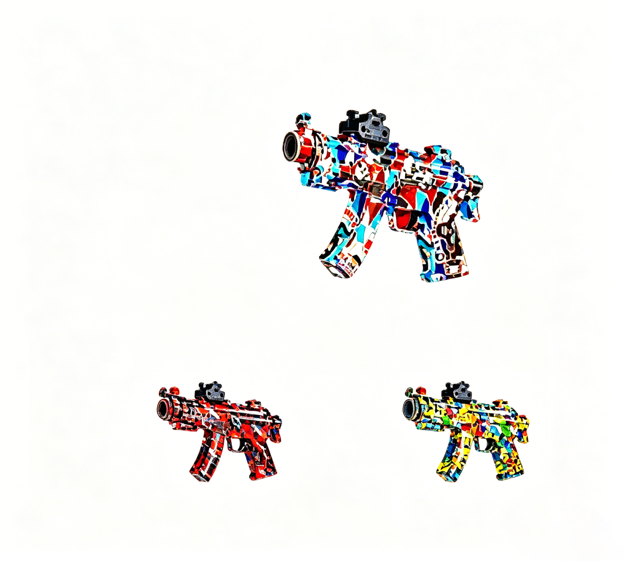 Graffiti Electric Water Bead Blaster Toy - AK/M4/MP5 Style Safe Splatter Ball Blaster for Kids Ages 6+, Outdoor Shooting Game Toy Gift