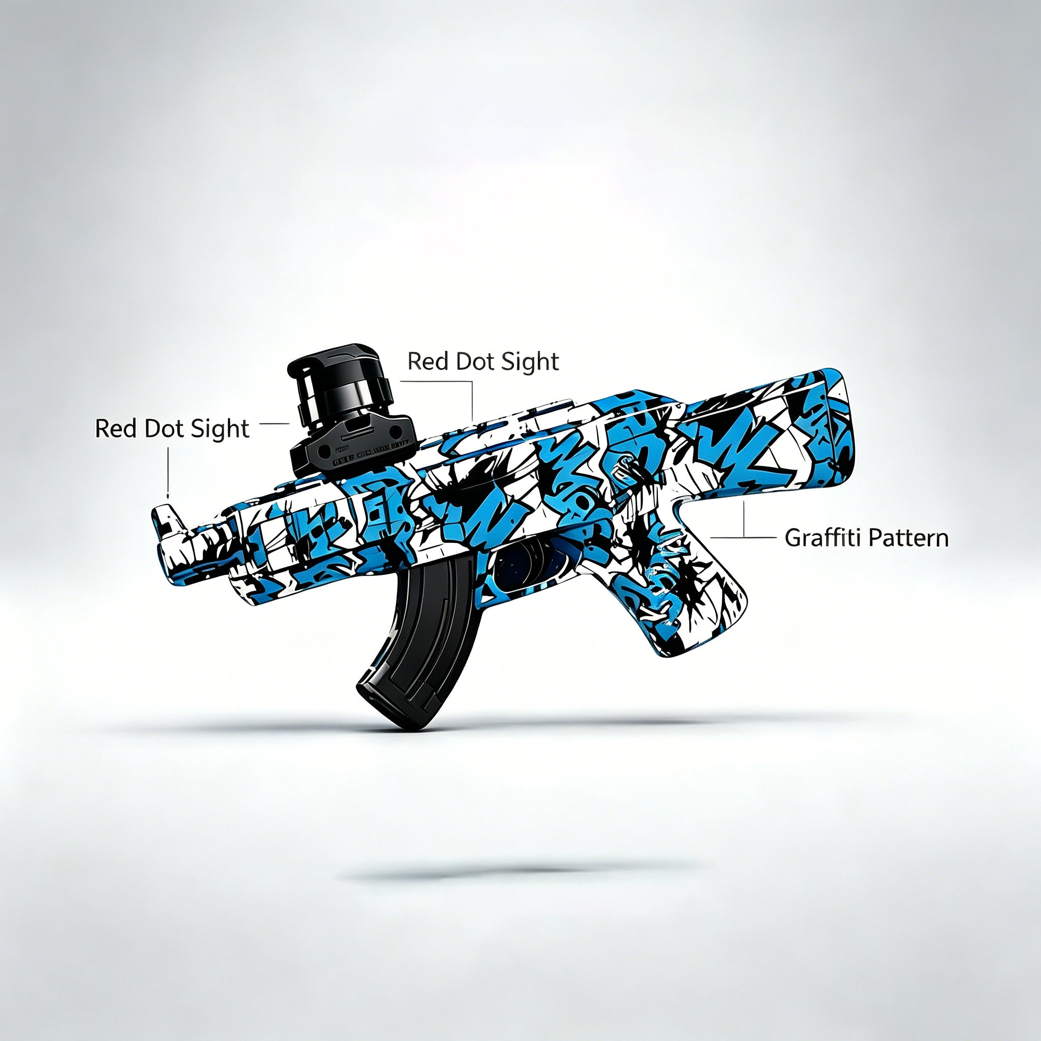 Graffiti Electric Water Bead Blaster Toy - AK/M4/MP5 Style Safe Splatter Ball Blaster for Kids Ages 6+, Outdoor Shooting Game Toy Gift