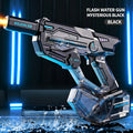 Cyberpunk Transparent Electric Water Gun - G-003 Model, Full Automatic Squirt Gun with Detachable Silencer & Magazine, High Pressure Pulse Blaster for Pool Beach Outdoor Water Battles