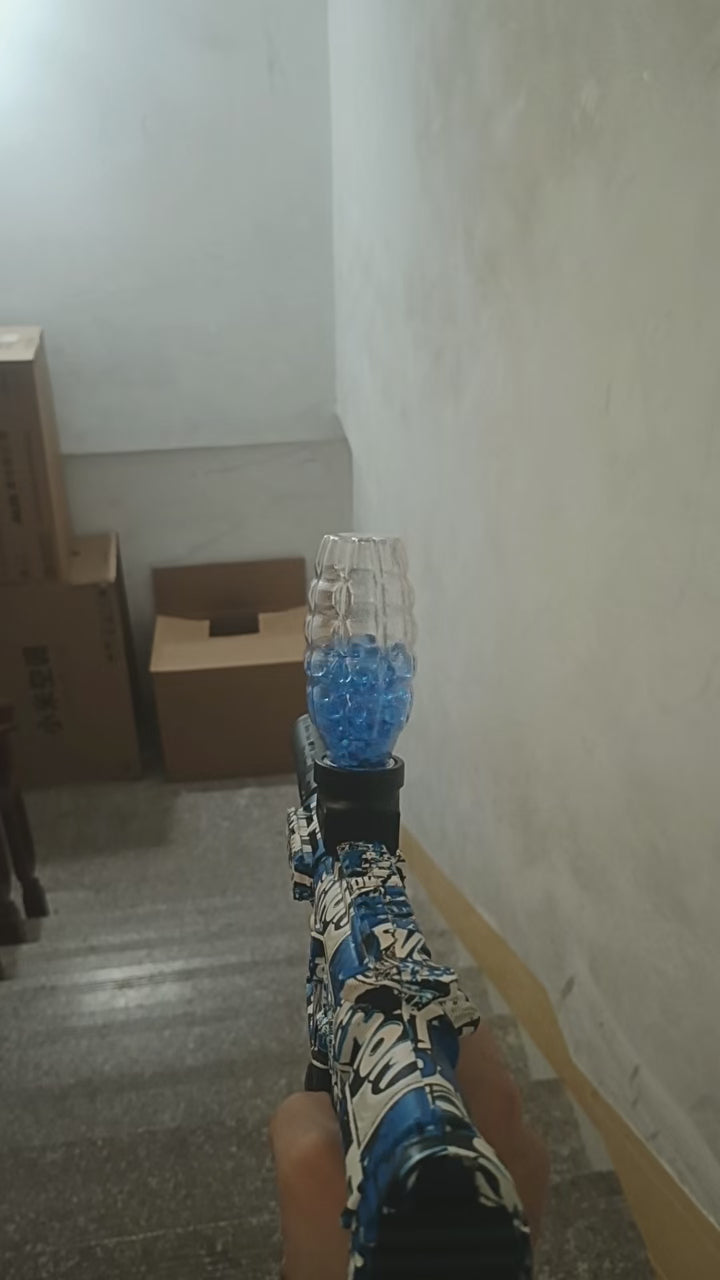 Graffiti Electric Water Bead Blaster Toy - AK/M4/MP5 Style Safe Splatter Ball Blaster for Kids Ages 6+, Outdoor Shooting Game Toy Gift